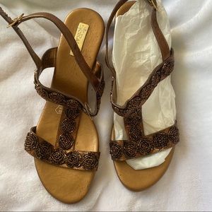 Copper/Gold Beaded Wedges